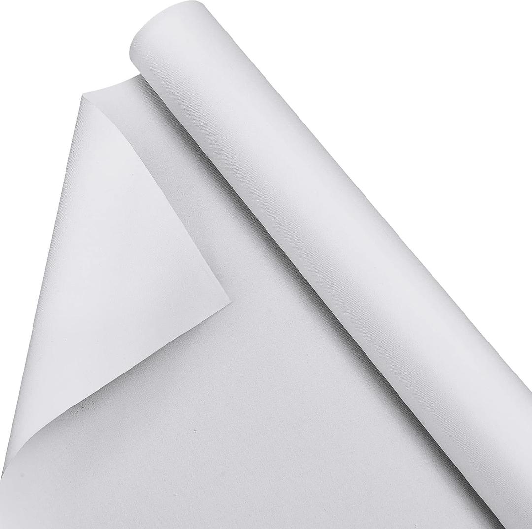 Kinlop 48 Inch x 20 Feet Double Primed Cotton Canvas White Canvas Roll for Oil and Acrylic Paint