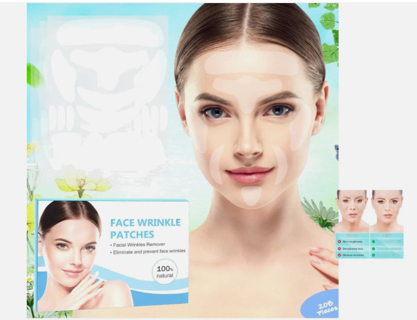 Face Tape for Wrinkles Overnight, 208Pcs Wrinkle Patches for Face Overnight, Anti Wrinkle Patches to Reduce Fine Wrinkles, Facial Smoothing Patches for Neck Frown Smile Lines