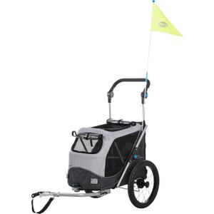 TRIXIE Quick-Fold Convertible Dog Bike Trailer, Quick Set-up and Fold Down, Easily Converts to Pet Stroller (Medium)