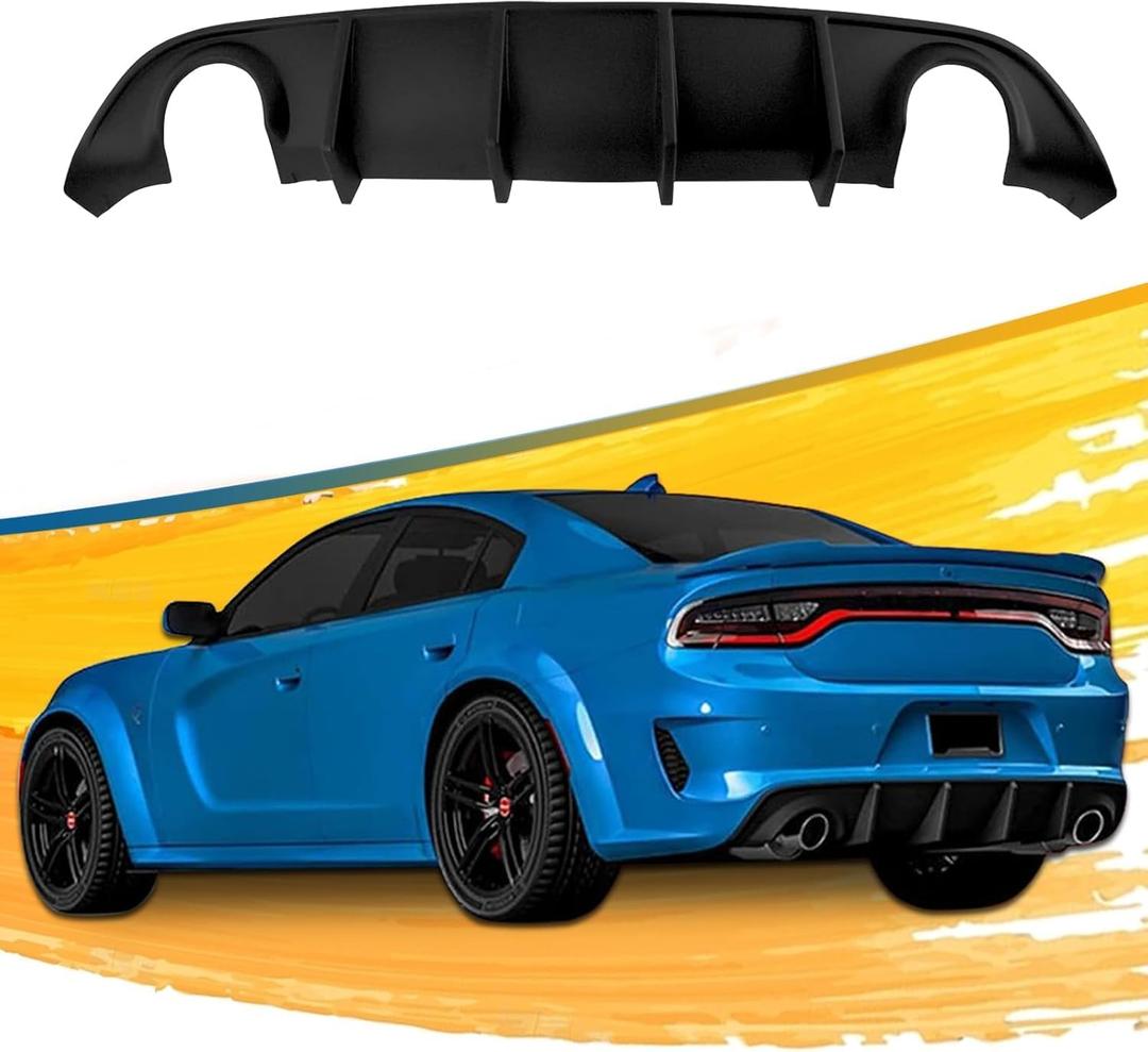 Rear Diffuser for 2015-2024 Charger SRT Rear Bumper Lip Diffuser Non-Widebody Models Charger RT GT Scat Pack SRT Daytona Matte Black