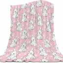 Bunny Blanket 30"x40" Cartoon Rabbit Flannel Fleece Throw Blanket Ultra Soft for Girls Boys Kids, Cozy Couch Blanket for Living Room Bedroom Nursery Decor