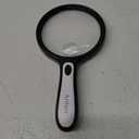 Magnifying Glass with Ligh, 4 Led for Shatterproof Handheld Reading Magnifier 15x and 30x Magnification, Compact and Lightweight Suitable for Elderly Read, Free Storage Bag, Cleaning Cloth (Black)