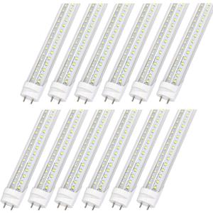 12 Pack 4FT T8 LED Tube Lights, 36W 4860LM 5000K Daylight, Ballast Bypass Direct Wire (Ballast-Free), for Garage, Warehouse, Office & Shop Lighting