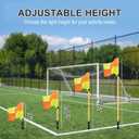 Soccer Corner Flags Set of 4, 5FT Training Poles for Soccer Field, Portable Corner Flag Poles for Speed & Agility Training, Outdoor Field & Turf Equipment with Carry Bag (Black, S)
