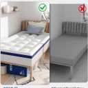 BEDELITE Dorm Room Essentials, Dual Layer 4 Inch Twin XL Memory Foam Mattress Topper for College Students Back to School, 2 Inch Pillow Top Mattress Pad and 2 Inch Cooling Gel Foam for Pressure Relief