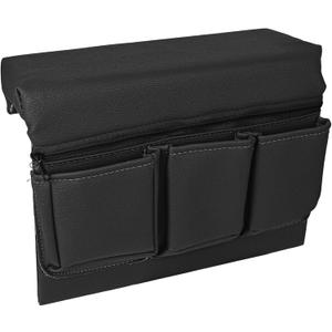 wuyaoyao Car Window Armrest Storage Box, Leather Automotive Door Side Storage Bag & Elbow Rest Pad, Multifunctional Vehicle Door Arm Rest Pad with Pockets, Universal Interior Car Accessories (Black)