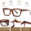 Readers for Women Oprah Style Square Reading Glasses with Spring Hinge Blue Light Blocking for Men Ladies (Gray & Tortoiseshell & Handmade Pink (With 3 Cases))