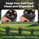 Upgraded Golf Cart Armrest with Cup Holder  Wide Comfort Pad, Universal Fit for EZGO, Club Car, Yamaha  Waterproof, Tool-Free Install, Fits 1" & 1.25" Square Tubes (Brown)