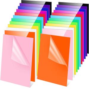 Remerry 24 Pcs 16 x 12 Inch Colored Acrylic Sheets, 12 Colors Opaque Panels with Protective Paper for DIY Projects, Art, Crafting, Laser Cutting Engraving, 2mm