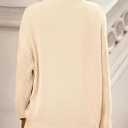 PRETTYGARDEN Casual Long Sleeve Oversized Sweaters for Women 2026 Loose Mock Neck Pullover Sweater Ribbed Knit Fall Clothes (M)