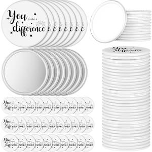 Hoolerry 48 Pcs Inspirational Compact Mirror Gifts Bulk for Women You Make a Difference Round Mini Pocket Makeup Purse Pocket Mirror for Women Employee Coworker Nurse Appreciation Gifts