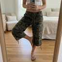 Mxiqqpltky Y2K Cargo Jean Shorts Women Summer Camouflage Print Drawstring Low Rise Baggy Denim Shorts Casual Jorts Streetwear (L)