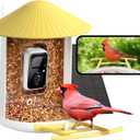 NETVUE by Birdfy Smart Bird Feeder with 2K AI Camera Solar Powered, 3MP Wireless Wildbird Watching, Live Stream & Night Vision, Auto-Capture & Notify, Collection & Cloud Storage (AI by Subscription) (Yellow)