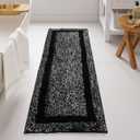 Seavish Luxury Bath Mat, Large Black Bath Rugs Non Slip Washable, Extra Soft and Absorbent Bath Mat, Plush Shaggy Bathroom Floor Mat, Fluffy Microfiber Bathroom Runner Rugs