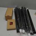 KAMANINA Black Curtain Rod 1 Inch Single Drapery Rods 72 to 144 Inches (6-12 Feet), Heavy Duty Curtain Rods for Windows 66 to 144 Inch, Marbled Finials