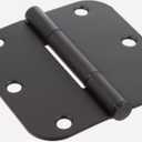 Hardware Essentials 3-1/2 In. x 5/8 In. Oil Rubbed Bronze Squeak-Proof Round Corner Door Hinge (3 Pack)