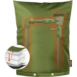 Upgraded 16"W x 20"H Backflow Preventer Cover Aluminum Foil (5℉) - Industrial 600D Winter Sprinkler Valve Covers for Outside, Anti-UV Winter-Freeze Water Well Pump Cover, Green