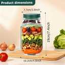 Salad Pod Jar | Leakproof Vertical Layering Salad Container with Side Opening & Dressing Compartment, Lid-to-Bowl Dual-Use Design, Includes Wooden Fork, Microwave & Dishwasher Safe (300ml, Green)