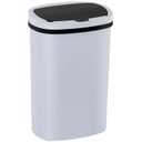 Kitchen Trash Can with Lid, 13 Gallon Automatic Garbage Can for Bathroom Bedroom Home Office 50 Liter Touch Free High-Capacity Brushed Waste Bin (White)