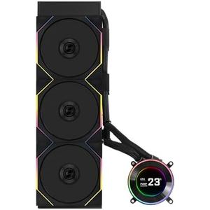 Lian Li Hydroshift II 360 TL RGB Liquid CPU Cooler - 360mm AIO - 3X 120 RGB Fans - 2.1” IPS LCD Screen - 3 Control Mode - Flexible Tubes Clamp - LGA 1851/1700, AMD AM5/AM4 - Black (HS2LCD36TB) 