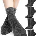 Syhood 4 Pairs Women's Novelty Glitter Ankle Socks Sparkly Metallic Casual Ladies Bright Retro Piles Ankle Socks (Black), One Size