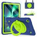 AOKOZZY Case for Galaxy Tab A11+ Plus/A9+ 11-Inch 2025/2023, Case for Samsung Galaxy Tab A11+/A9+ Case with Screen Protector 360 Rotating Stand Shoulder Strap Pen Holder (Navy Green)