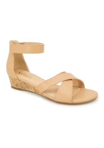 XOXO Women's Alisha Heeled Sandal, TAN, 9.5