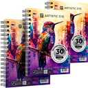 ARTISTIC EYE 5.5x8.5 Premium Watercolor Pads, Pack of 3 (90 Sheets), Spiral Bound, 140lb (300gsm), Acid-Free Paper, Perfect for Most Wet & Dry Media, Ideal for Beginners, Artists & Professionals