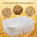 MISS BIG Bento Box,Bento Box Adult,Lunch Box,Leak Proof Lunch Containers,No BPAs and No Chemical Dyes Bento Lunch Box,Dishwasher and Microwave Safe Lunch Containers for Adults(1900ml White)