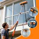 30FT Window Washing Kit, Squeegee with Telescopic Extension Pole, 5-24FT