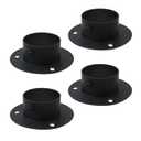 Wealrit 4 Pcs Round Post Bases Stainless Steel Flange Anchor Bases Heavy Duty Post Brackets for Fence Deck Railing Support(2", Black)