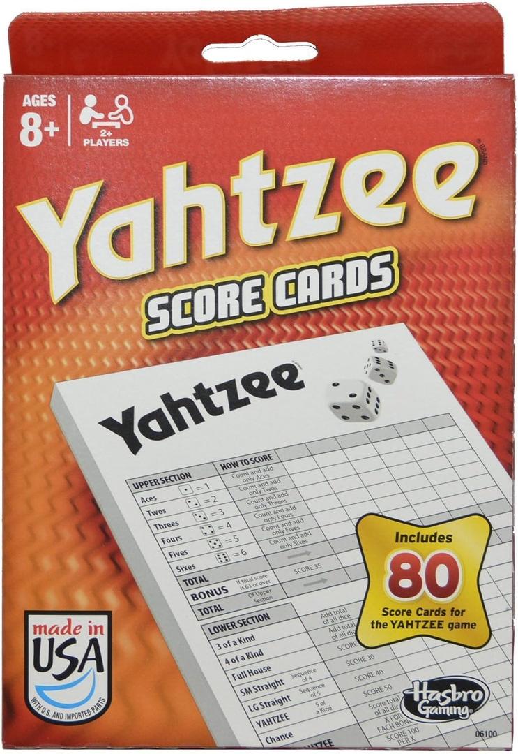 80-Sheet Yahtzee Score Cards - 2 Pack