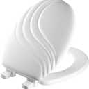 Mayfair 27EC 000 Swirl Sculptured Molded Wood Toilet Seat with Lift-Off Hinges, Round, White