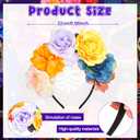 Zeyune Mexican Flower Headband Fiesta Rose Flower Crown Costume Mexican Headpiece for Women Party Cosplay Halloween(Classic Color,8pcs)