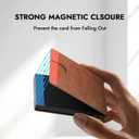 Zitahli Card Holder Wallet for Men, RFID Blocking Slim Wallet with ID window,Pop Up Metal credit card holder, Bifold Minimalist Wallet idea gifts for men (03-Brown)