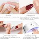 4 x JMEOWIO Gel Nail Stickers Christmas Snowflake Glitter Red Semi Cured Gel Nail Strips Wraps UV/LED Nails Art Design Decoration Accessories