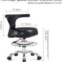 Ergonomic Home Office Desk Chair - Adjustable Task Chair with Lumbar Support, Foot Ring and Rolling casters for Computer,Hospital,Clinic,Dental Hygienist