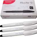 Monami Plus Felt Tip Fine Liner Pen - White Body - Black - Pack of 12