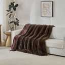 Luxury Fluffy Faux Fur Throw Blanket,Thick Fluffy Fuzzy Cozy Blanket,Plush Blankets for Couch, Sofa, Chair, Bed-Brown,60x80