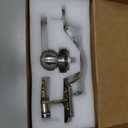 Front Door Handleset Entry Door Handle Set with Cove Knob for Right and Left Handed Sided Doors, Interior and Exterior Entrance Passage Lock, Satin Nickel (Medium, Silver)