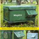Heated Cat House for Outside, Insulated Weatherproof Heated Outdoor Cat House with Waterproof Eaves & Escape Door, Elevated Outdoor Cat Shelter for Feral Stray Cat (Green, 16.5"x12.6"x16.9")
