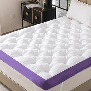 5 Inch Memory Foam Mattress Topper Queen Size, Firm Pillow Top Mattress Topper for Back Pain Relief, Filled with Fluffy Soft Breathable Stuffing Gel Memory Foam Mattress Pad, 60"x80"