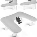 JODSONE Gray U-Shaped Arm Rest for Nails Tech with Rotating Built-In Phone Holder and Adjustable Nail Arm Rest Detachable Manicure Hand Rest for Salon Design