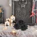 DOITOOL 50Pcs Black Roses Artificial Flowers, Stemless Artificial Rose Heads Fake Roses Heads for DIY Craft Wedding Halloween Party Home Decor