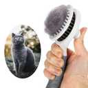 2 x Cat Self Cleaning Slicker Brush, Pets Skin Friendly Grooming Brushes for Shedding Dogs Cats Hair Easy to Remove Loose Undercoat with Long or Short Hairs Pet Massage Tool for All Hair Type- UPGRADED (Gray)