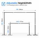 EMART Heavy Duty Backdrop Stand for Parties, 10x10 ft Pipe and Drape Adjustable Back Drop Stand Kit with Flat Base, Sturdy Photo Background Frame Diy Pole for Flower Wall Wedding Curtain