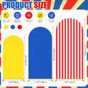 Tingjoo 3 Pcs Carnival Backdrop Decorations 6Ft 6.6Ft 7.2Ft Circus Theme Arch Backdrop Cover Polyester Arch Stand Cover for Birthday Photo Props Outdoor Decor