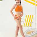 Girls Swimsuit 2 Piece Bathing Suit Tankini Adjustable Straps Cut Out Swimwear Size 9-16Y