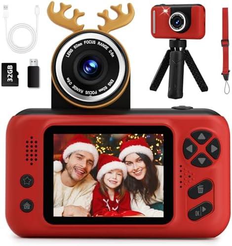 Makolle Kids Camera,Christmas Birthday Gifts for Boys and Girls Age 3-8,Kids Video Camera for Toddler 3 4 5 6 7 8 9 Years Old,1080P Volgging Toys Camera for Children Red