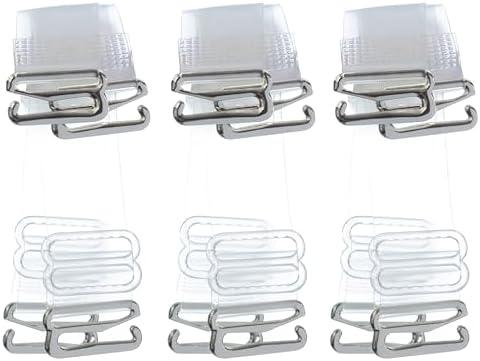 Clear Bra Straps Adjustable Multiple Sizes-Plus Size Bra Straps Clips Holder, 18mm W-Plus 3 Pairs 
